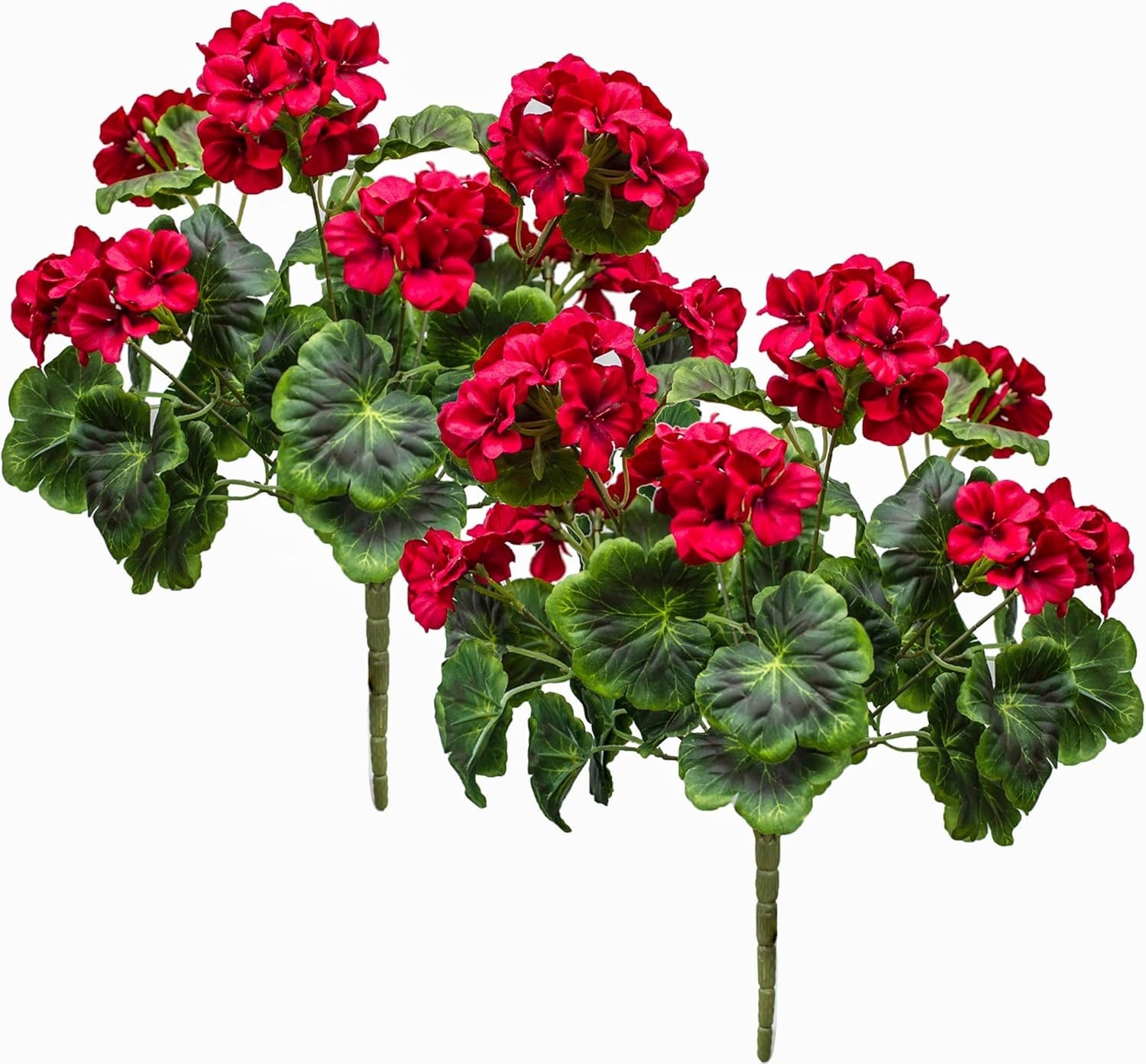 Artificial Geraniums 19” Silk Flowers Hanging Basket Home Decor Red