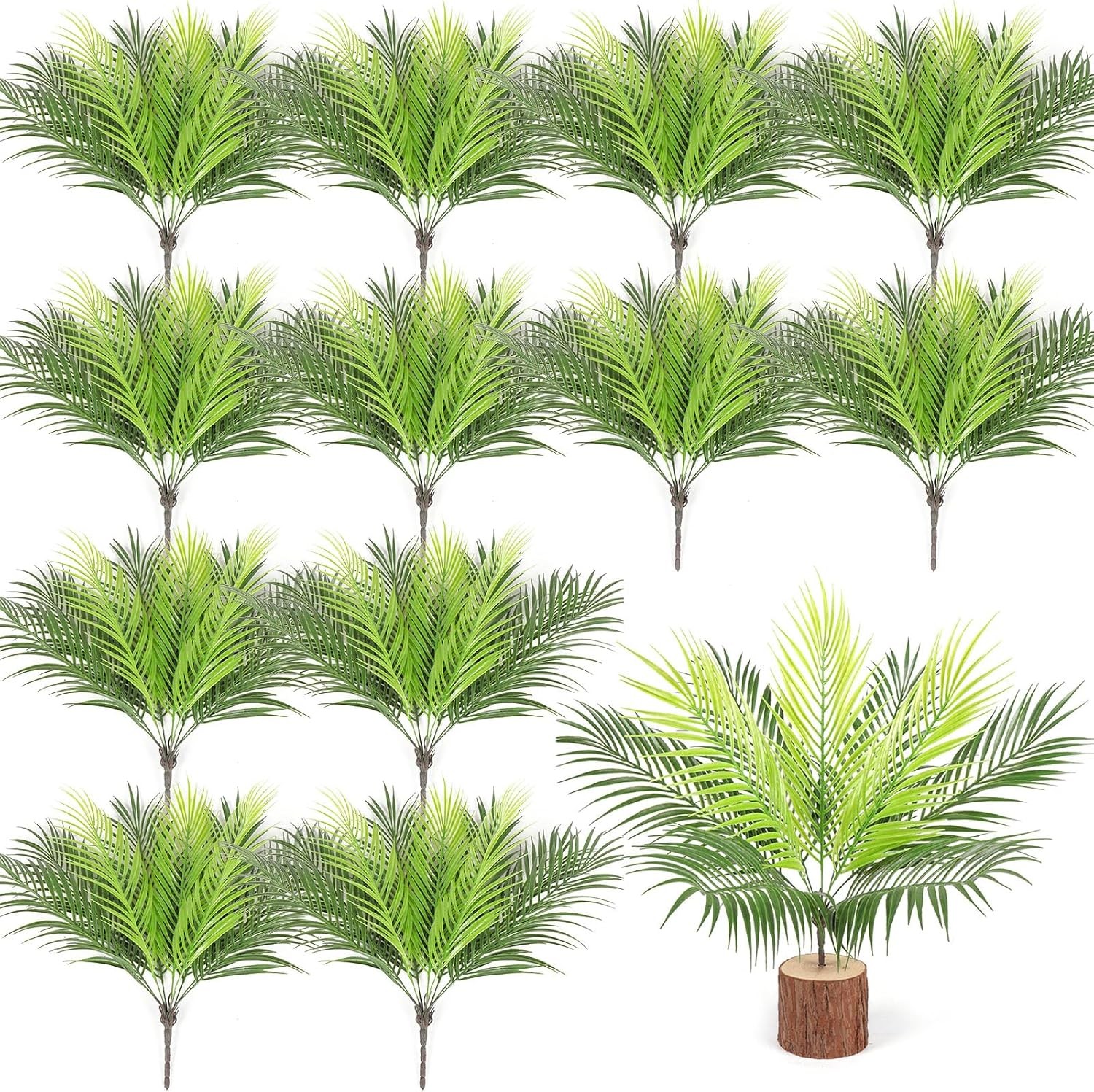 Artificial Palm Plants Leaves Fake Palm Tree Leaves Decor Greenery Faux Tropical