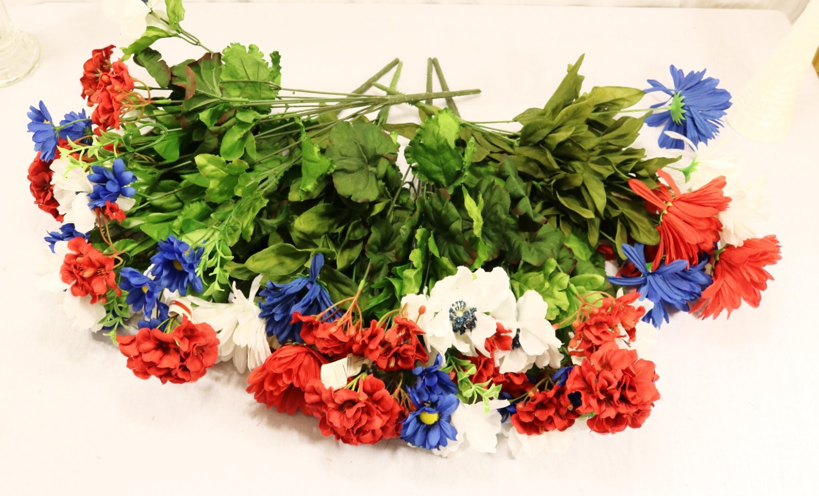 Artificial Flowers Large Lot Various Types & Colors + 6 Vases Read Description