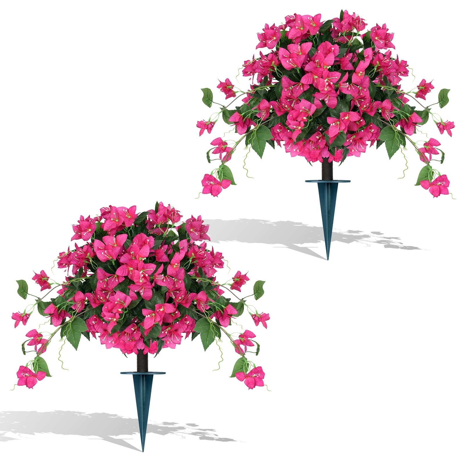 2Pack Faux Bougainvillea Topiary Balls – UV Resistant Silk Flowers for Outdoor D