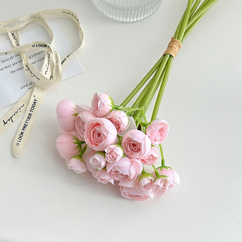 18Pcs Ranunculus Artificial Flowers Fake Wedding Flowers DIY Bouquets Home Decor
