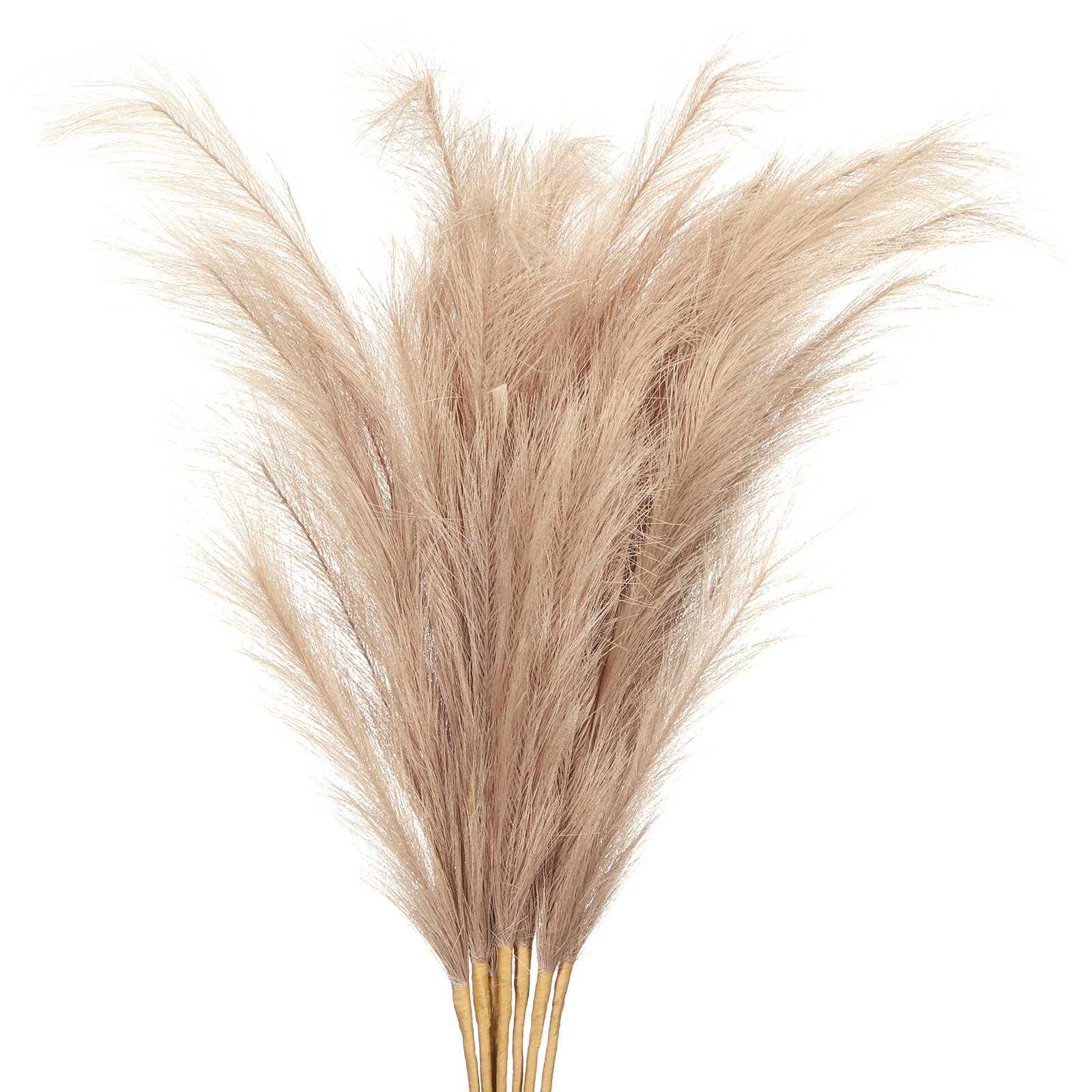 37.8in Pampas Grass Decor, 7 Pcs Artificial Pampas Grass Bulk, Brown