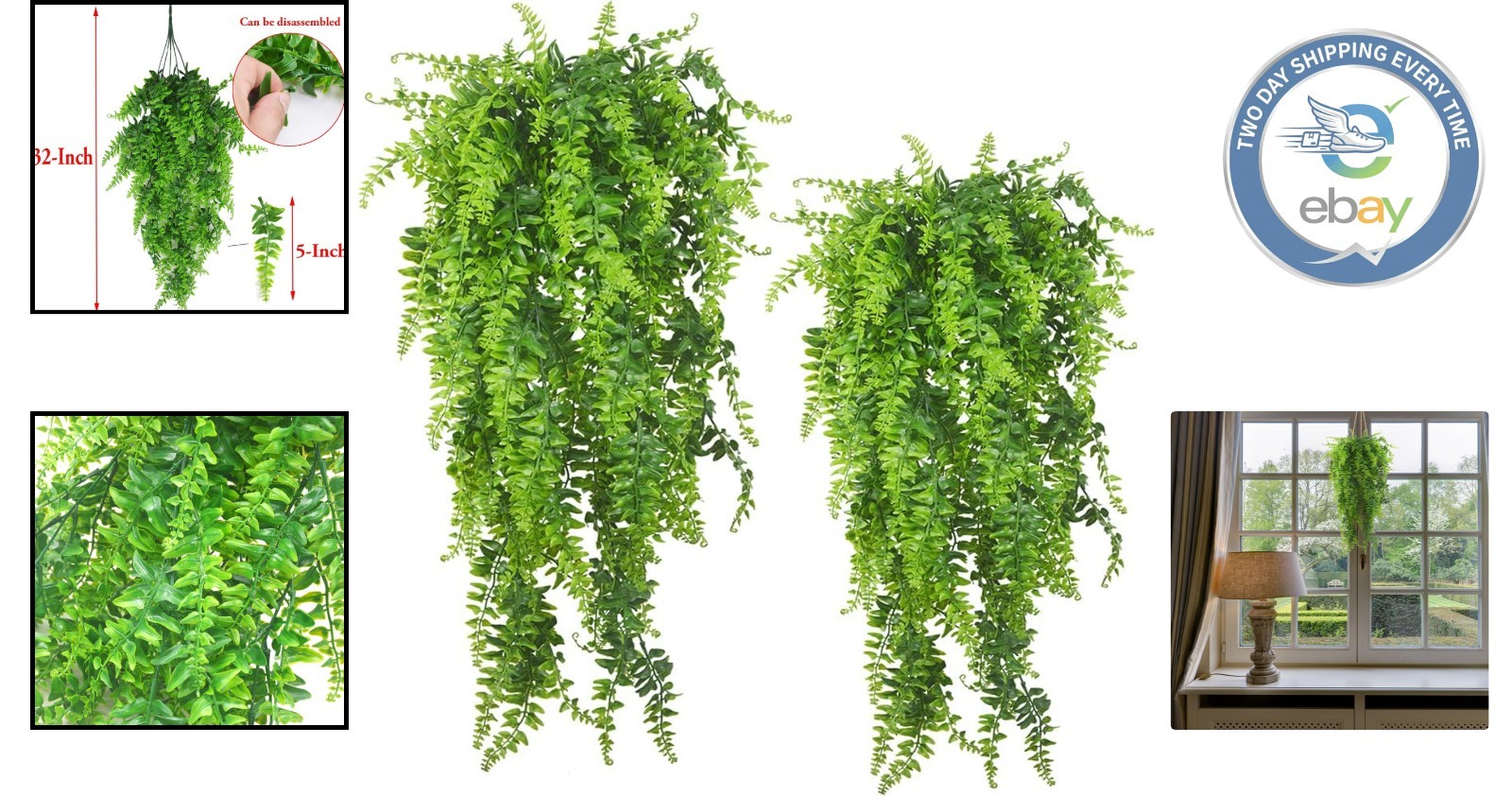 Vibrant Green 2-Pack Artificial Vines – Perfect for Weddings & Outdoor Spaces