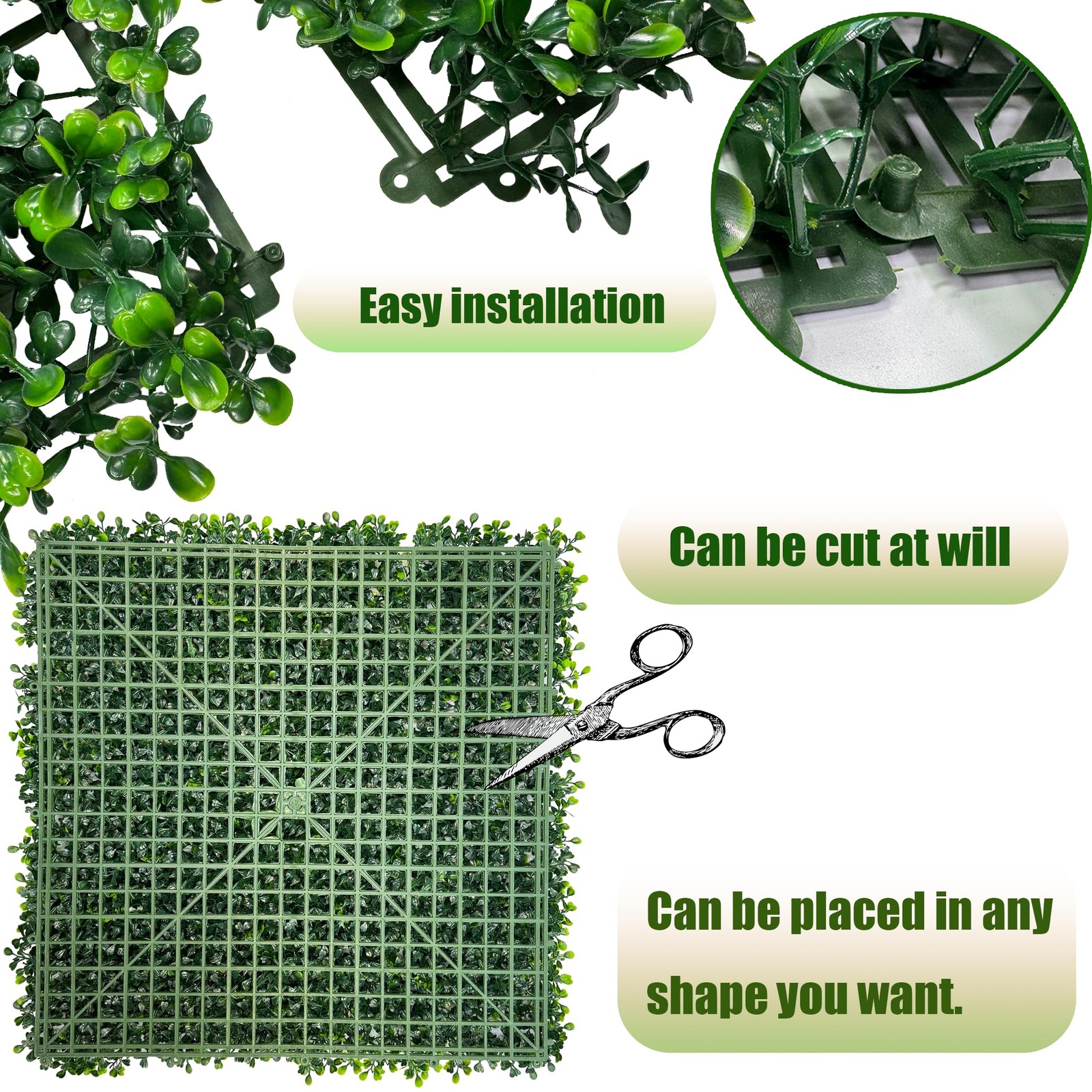 Artificial Ivy Privacy Fence Screen,128″x 48″ (43 SQFT) UV-Anti Faux Boxwood …
