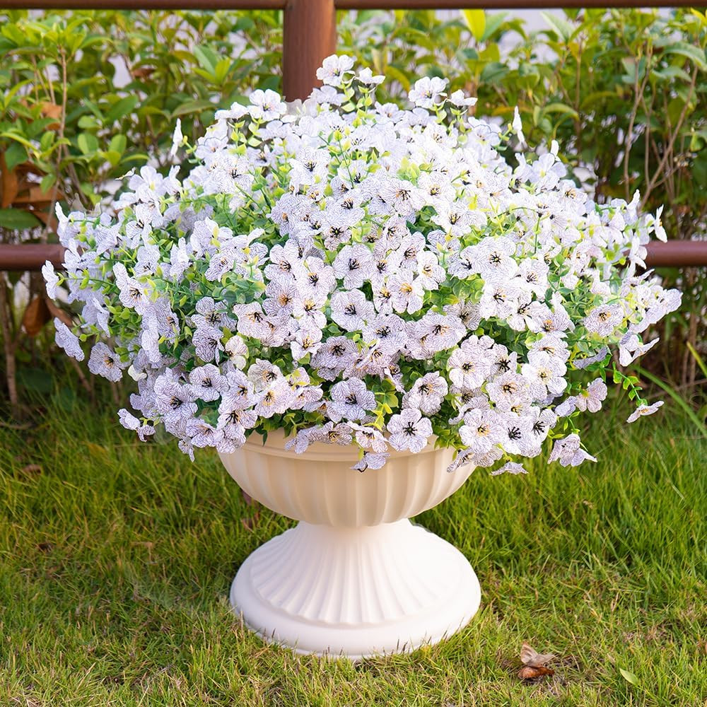 16 Bundles Artificial Fake Flowers Plants for Outdoors Spring Summer Decor,Faux