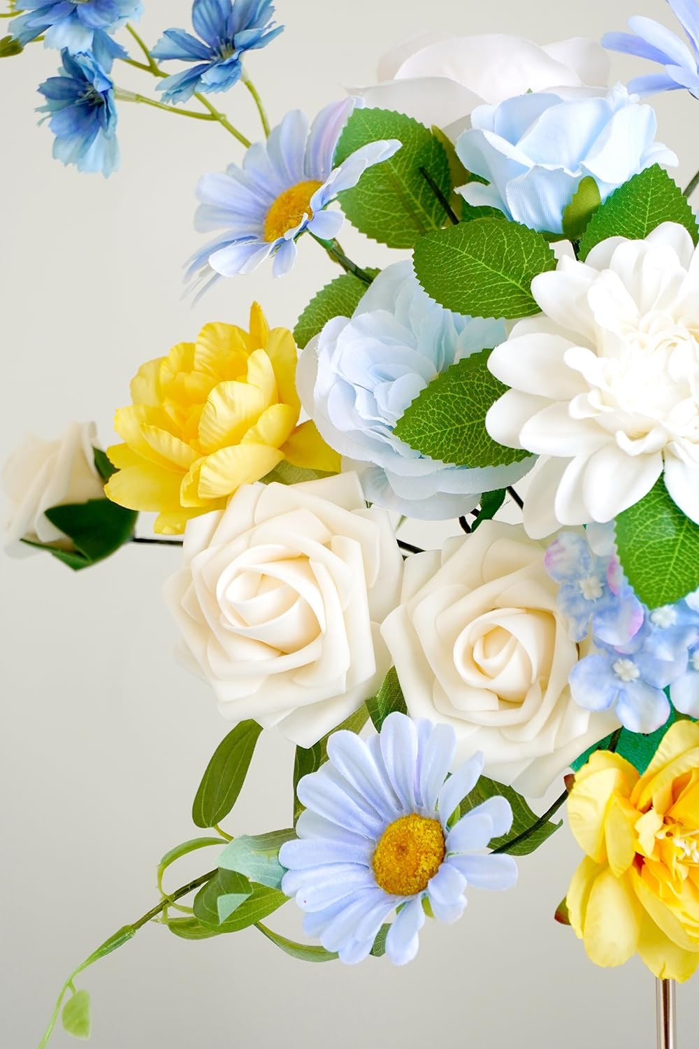 Blue Artificial Flowers Combo Box Fake Wedding Silk Decor Indoor Crafts
