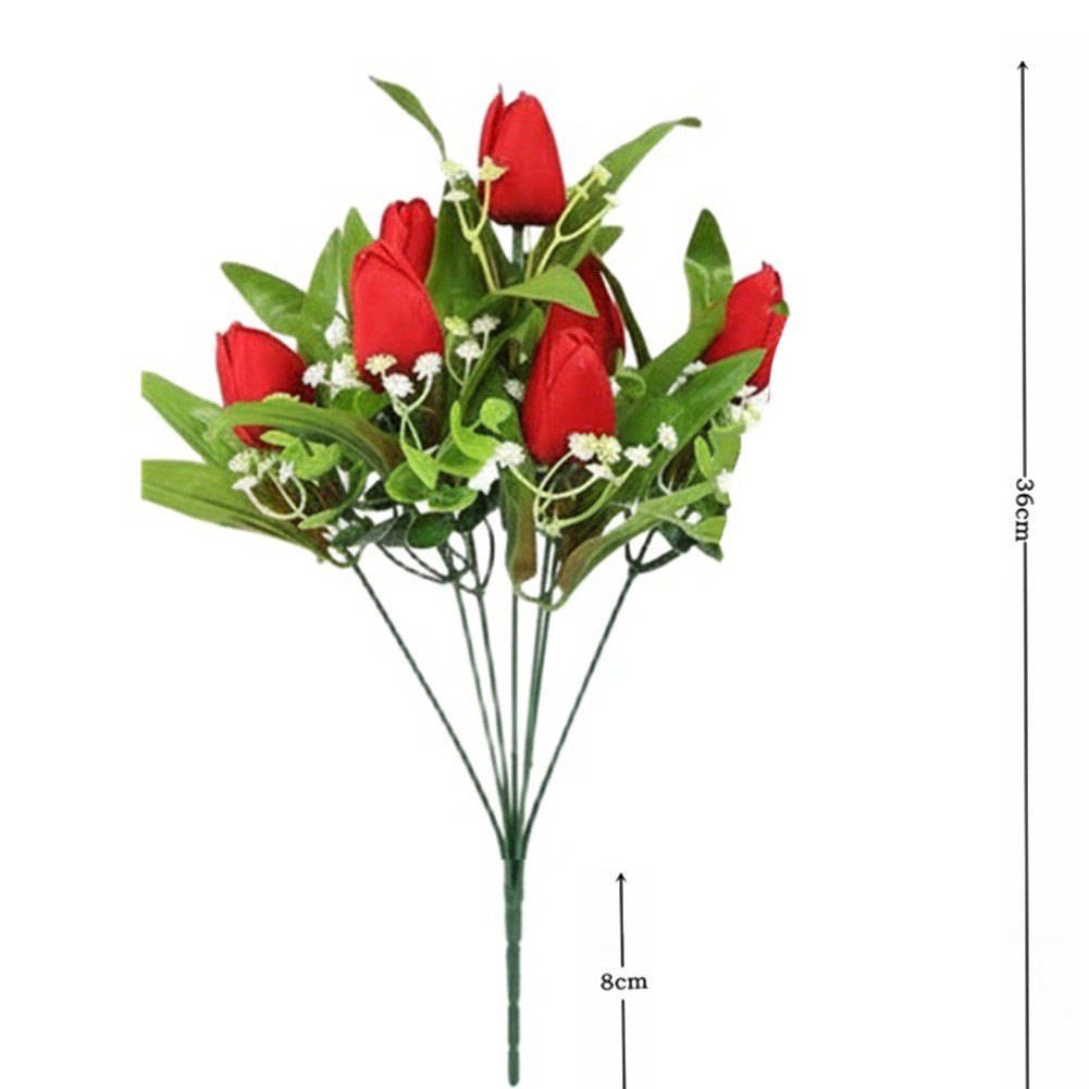 Artificial Tulip Bouquet 36cm for Wedding Venue Home Decor and Photo Studio Use