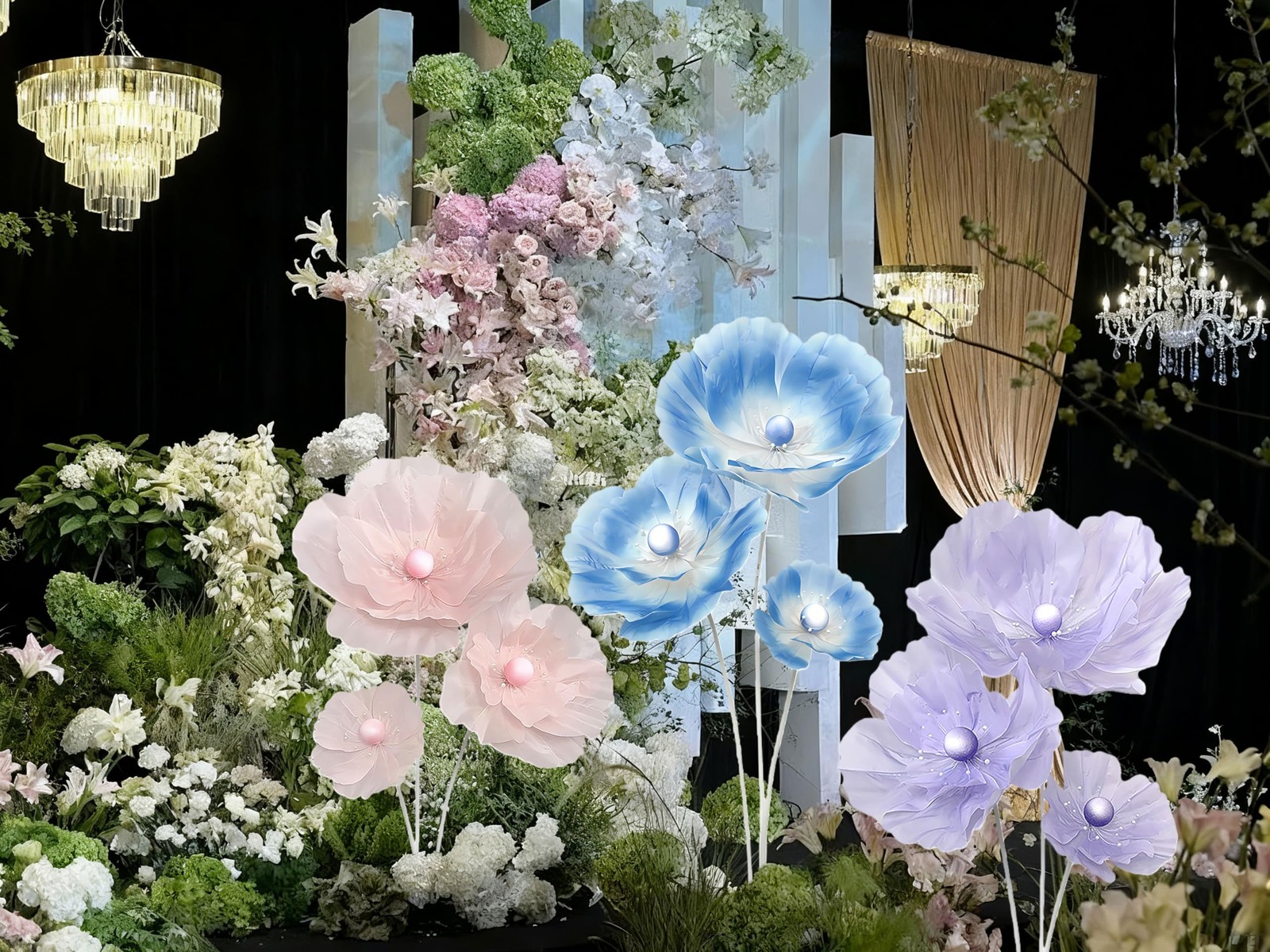 Giant Life Size Artificial Flowers with Stand, Extra Large Foam Silk Flowers …