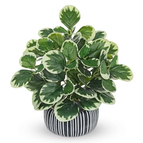 13″ Artificial Plants Indoor Small Fake Plant in Ceramic Pot, Silk #Green #1