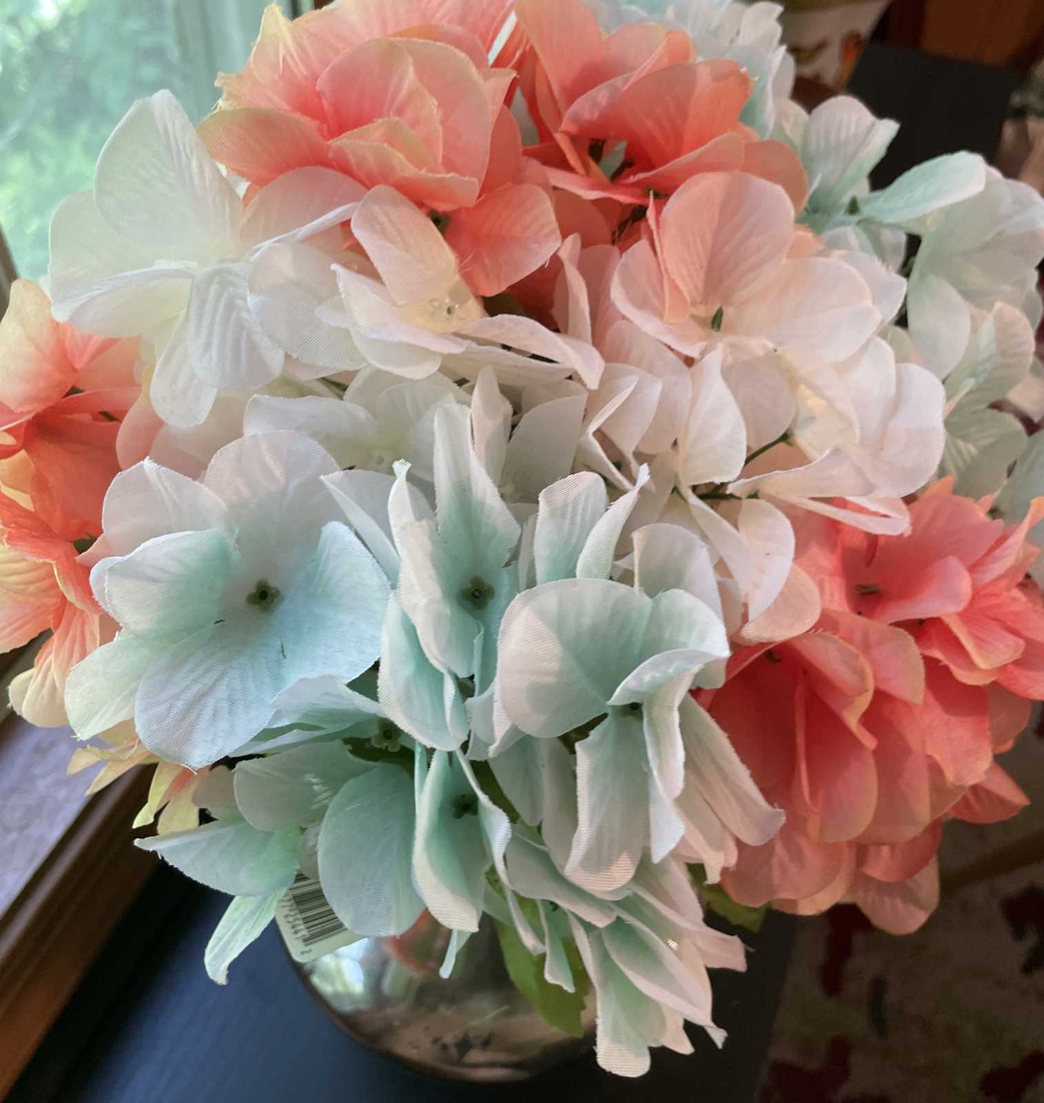Hydrangea Silk Flowers Heads Pack of 10 Variety Colors Full Artificial Bouquet