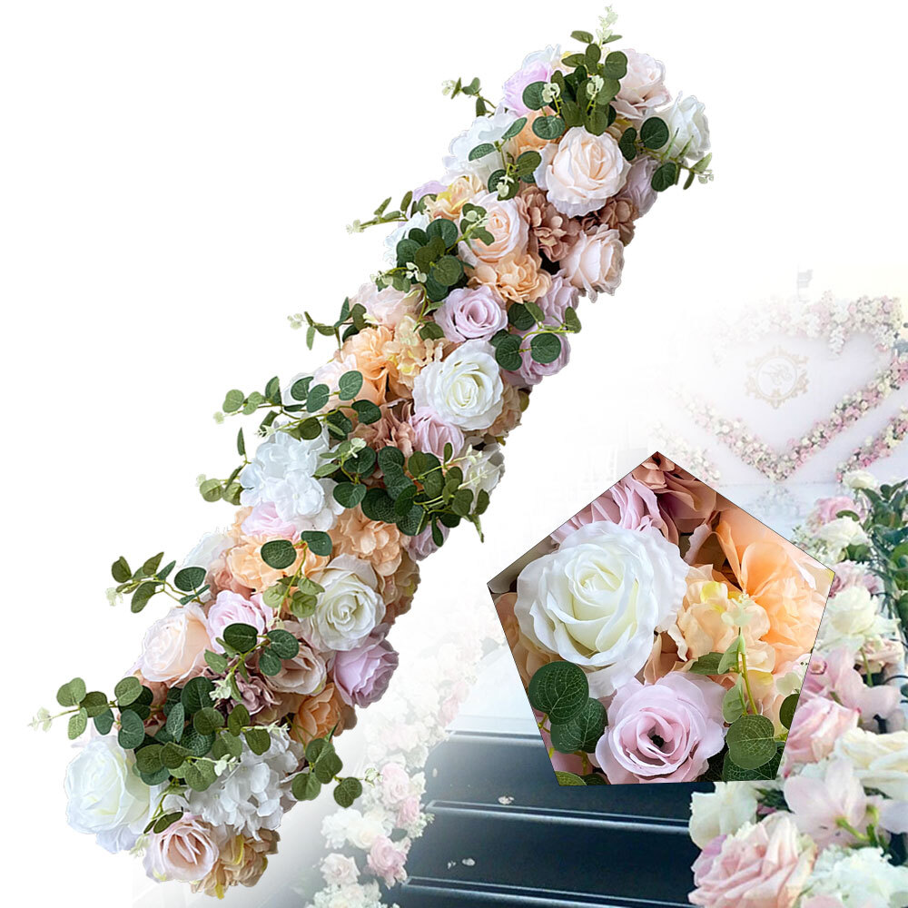 Artificial Flower Row Wedding Arch Flowers Draping Floral Garland Silk Vines New