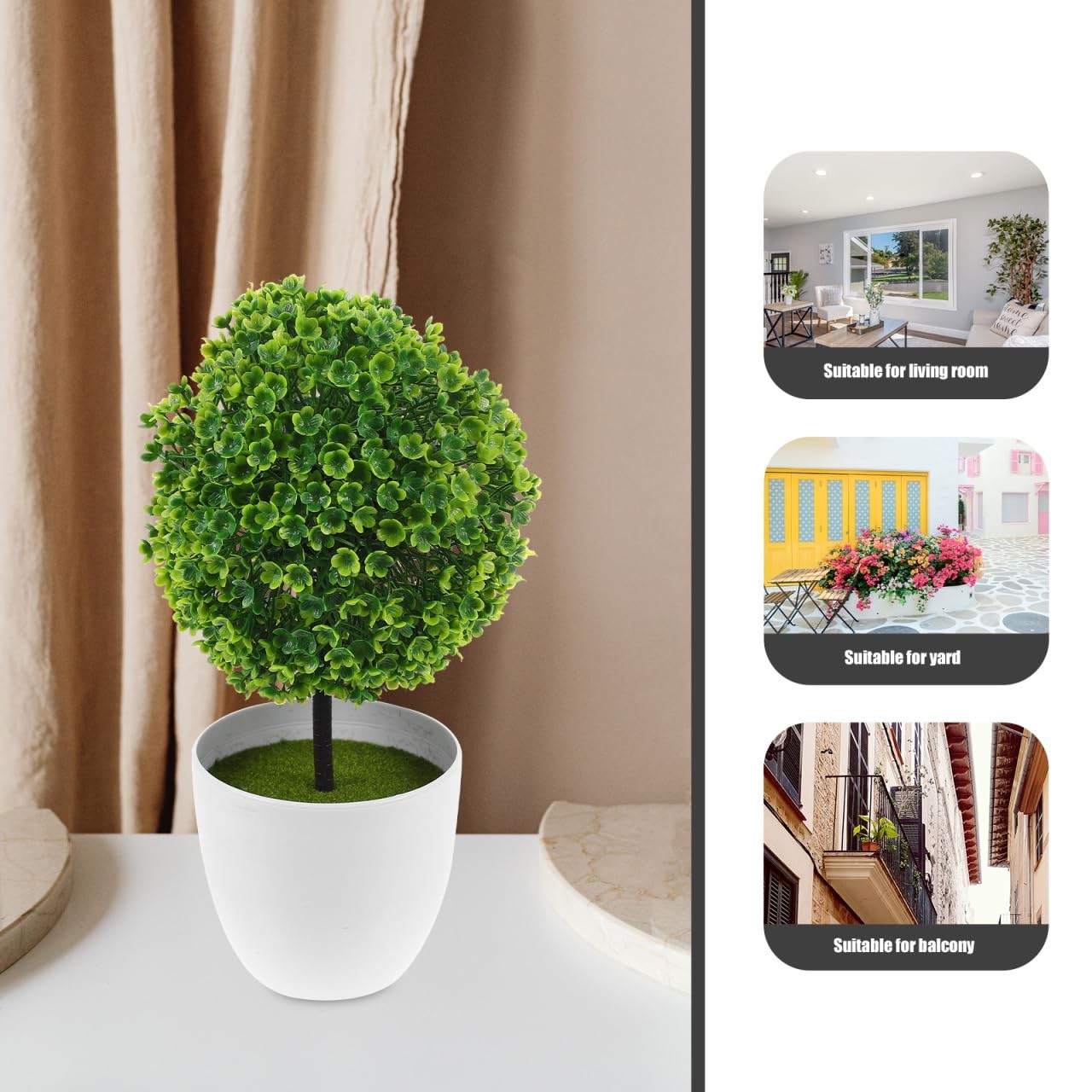 Artificial Plants Ball Simulated Bonsai Decorative Topiary for Home Office Ta…