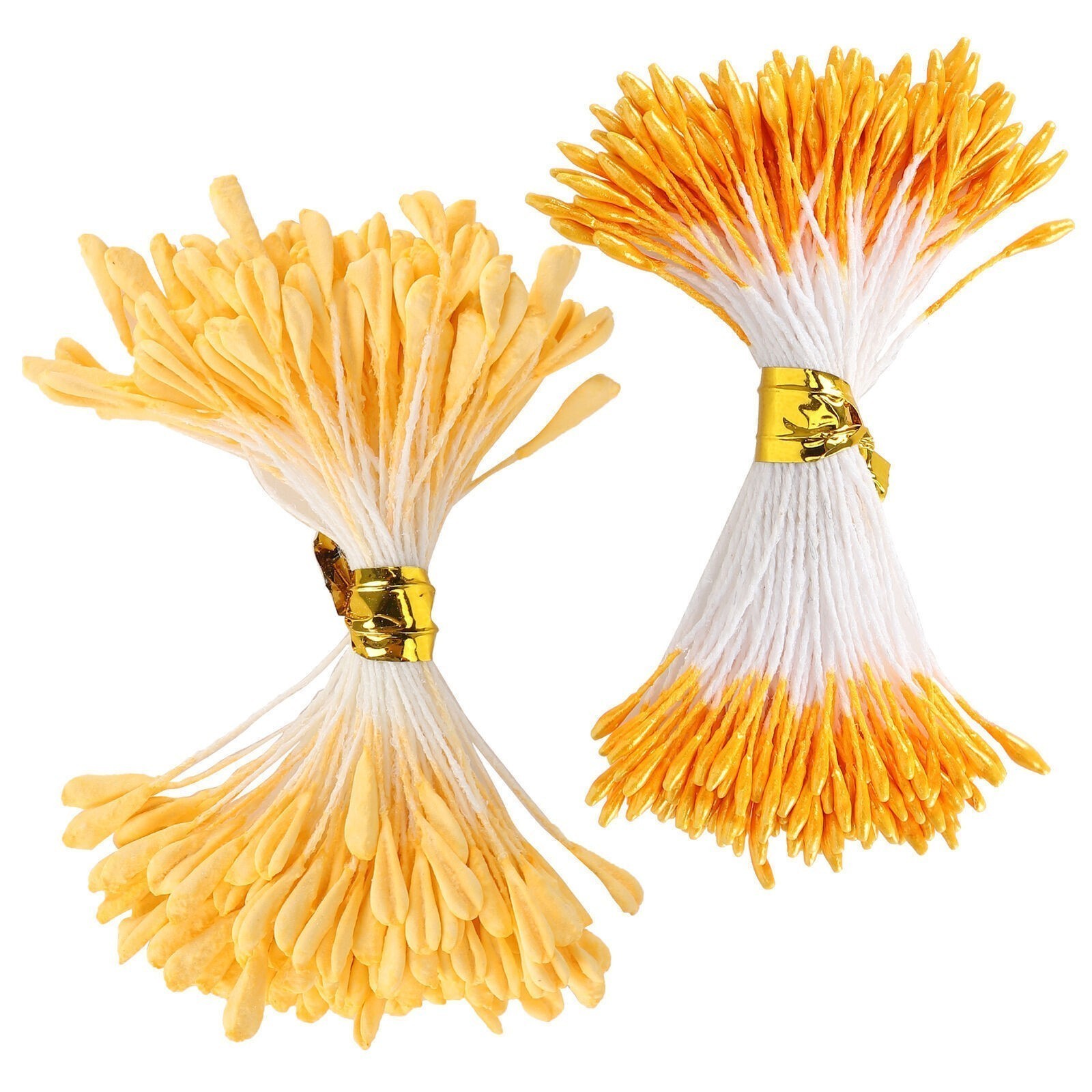 900Pcs Artificial Stamen Gypsum Orange Color Double End Simulation Bouquet Make