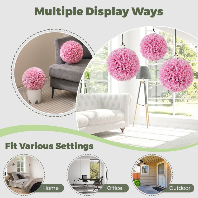 2 Pcs Artificial Plant Topiary Ball, Faux Boxwood Indoor Outdoor Decorative Ball