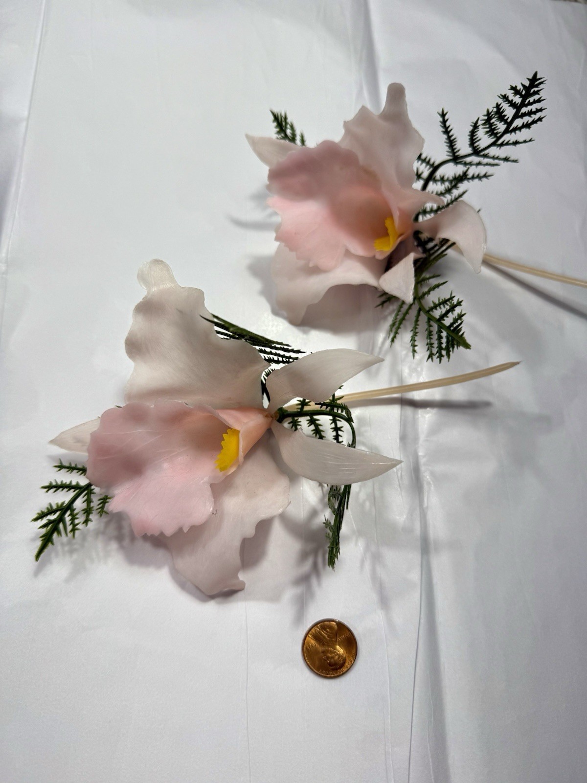 Vintage Light Pink Single Plastic Orchids (2)