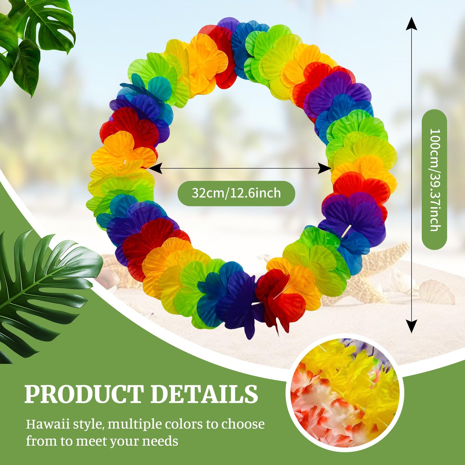 60pcs Hawaiian Leis Bulk for Luau Party, Birthday Party Hawaii Themed Decorat…