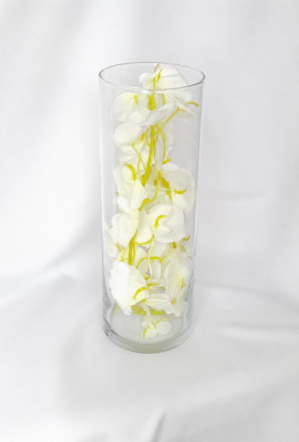 ✨ White Orchid Glass Vase Arrangement Elegant Floral Centerpiece Home Decor 🌿