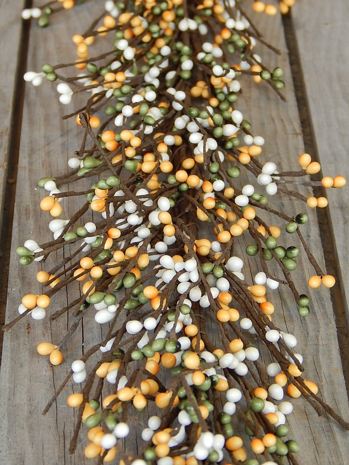 FALL Pip Berry Garland MUSTARD GREEN WHITE 58″ – NEW