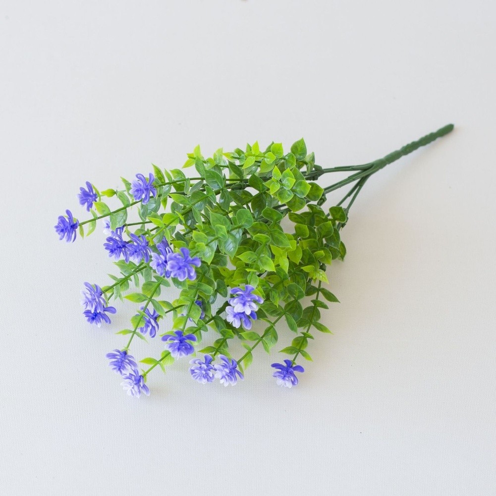 Realistic Artificial Tea Flower with Eucalyptus Leaves 36cm Plastic Plant