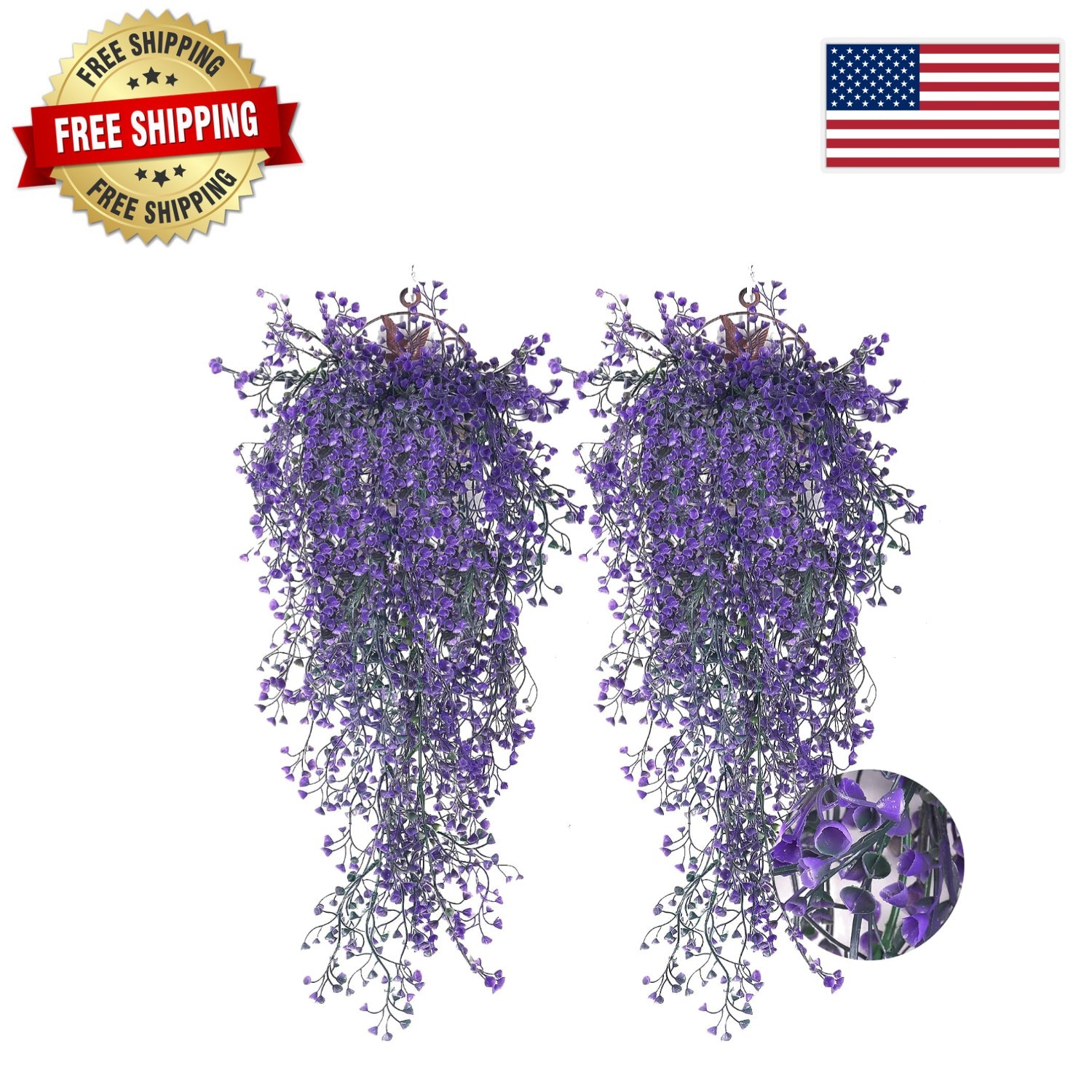 Eco-Friendly 4 PC Faux Hanging Ferns – Maintenance-Free Décor for Every Season