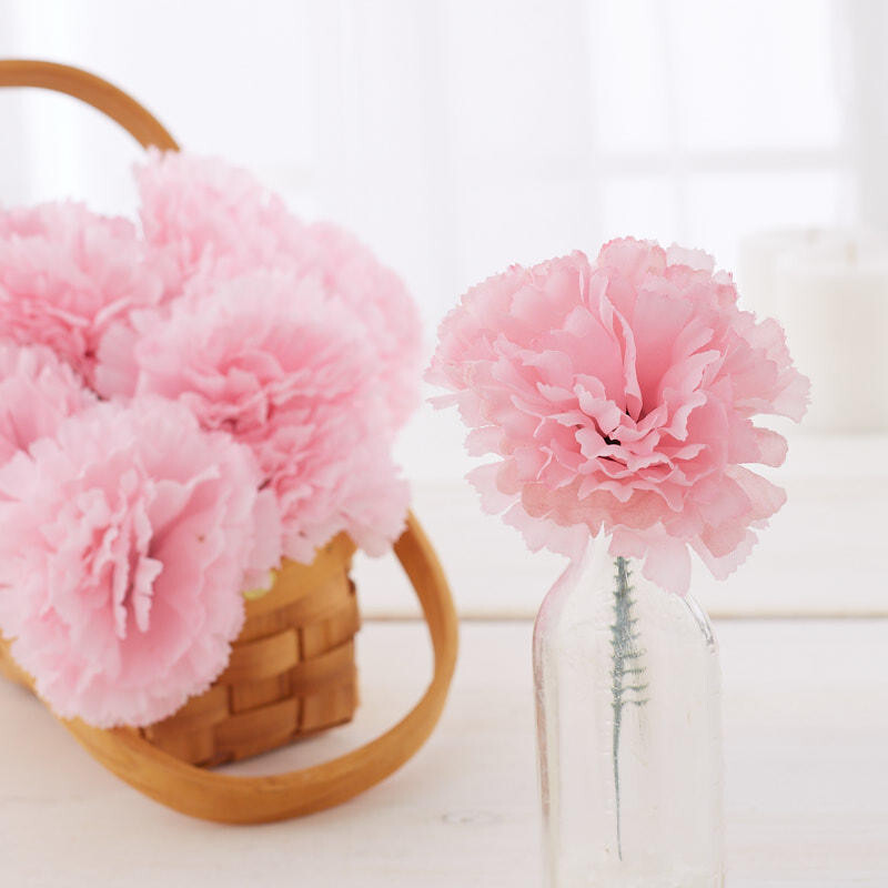 Bulk Case of 100 Large Pink Artificial Carnation 7-1/2″ Picks