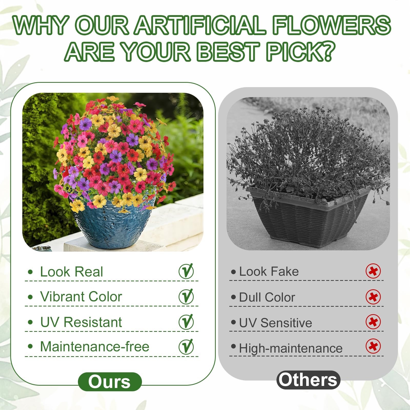 Artificial Violet Flowers with Ground Spike Fake Plants Garden Patio Yard Decor