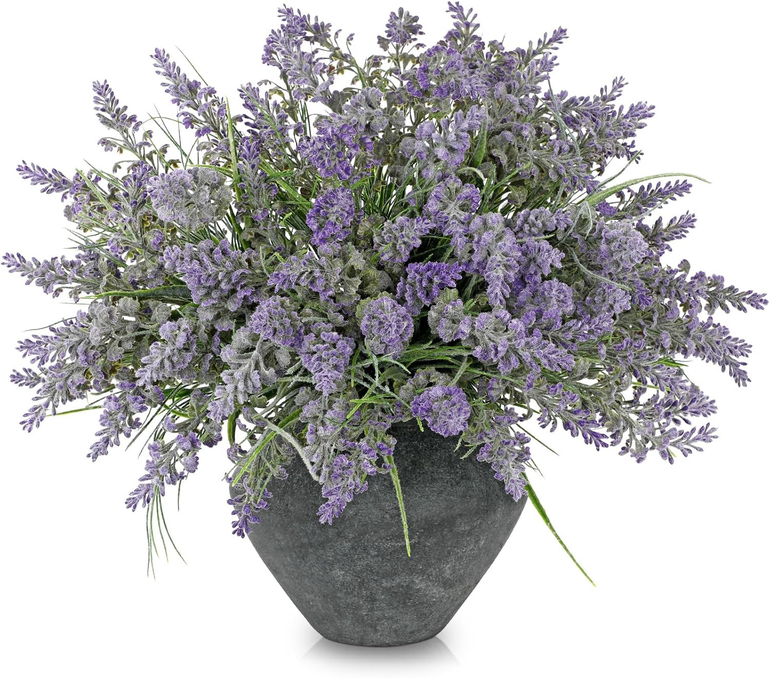 17.7″ UV Resistant Faux Lavender Flowers – 12 Bundles for Indoor & Outdoor Decor