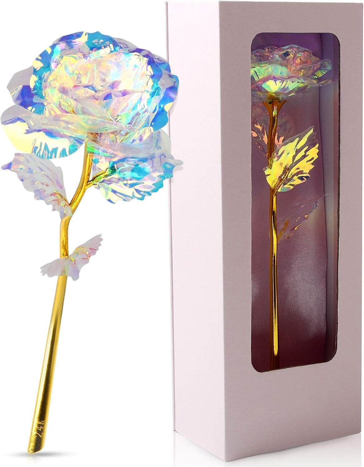 Crystal Rose Gift Purple Box Gold plated ~sealed Brand new in the box~