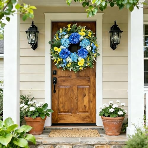26 Inch Spring Wreaths for Front Door Outside Large 26 Inch Hydrangea Wreath