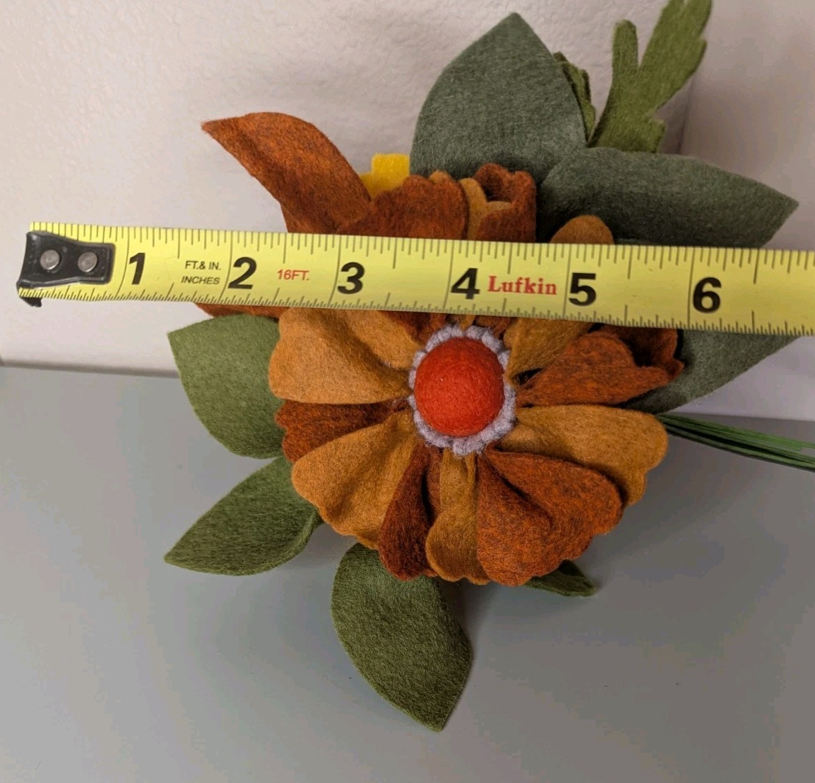 Beautiful Hand Cut Wool Blend Felt Flower Bouquet Gift Wrapped/Great Gift Idea!