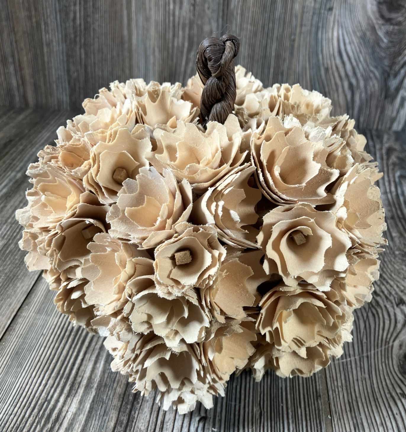 Sola Woodland Tan Flower Ball Home Decor Everlasting Faux Flowers 7in Bouquet