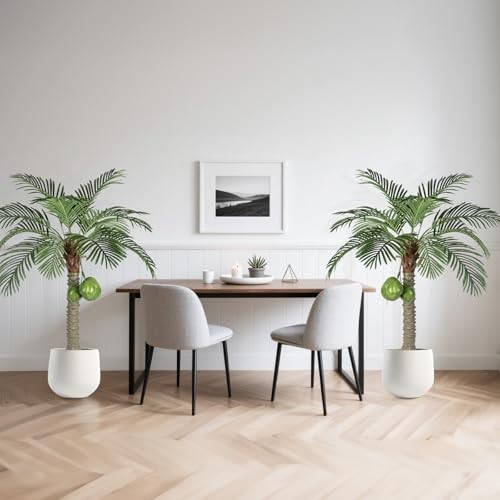 Large 5FT Artificial Phoenix Palm Tree – Faux Coconut Silk Tropical Plant for In