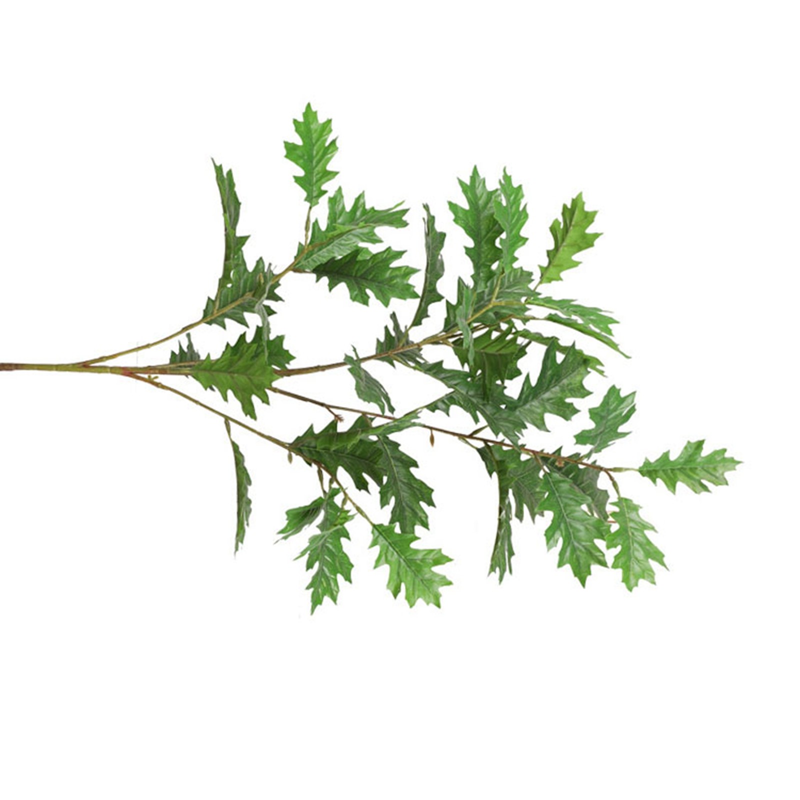 Artificial Oak Leaves Silk Fabric Leaves Iron Stem Decorative Faux Oak Leaves