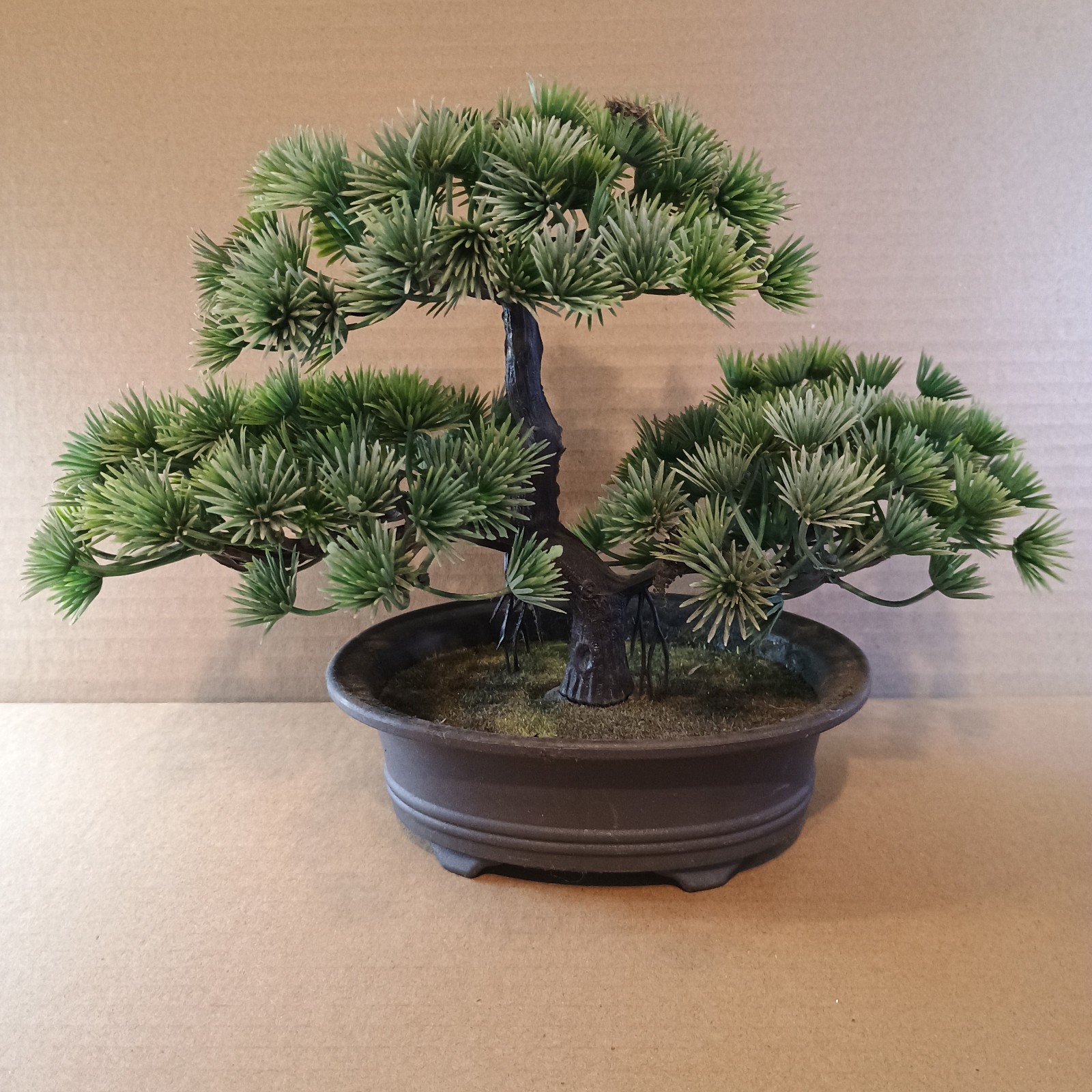 Artificial Green Pine Bonsai Tree 8″ tall Plastic Decorative Pot Plant Japanese
