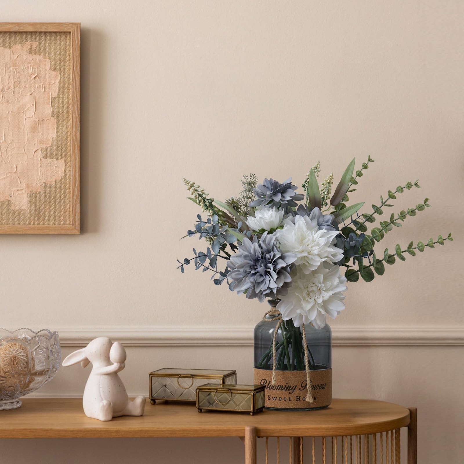 Faux Flowers in Vase,Artificial Flowers in Vase,Table Centerpieces for Dining…