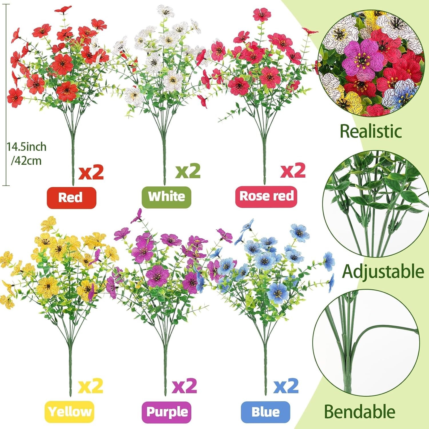 Low-Maintenance 12pc Artificial Daisy Bundle – Ideal for Porch & Garden Decor