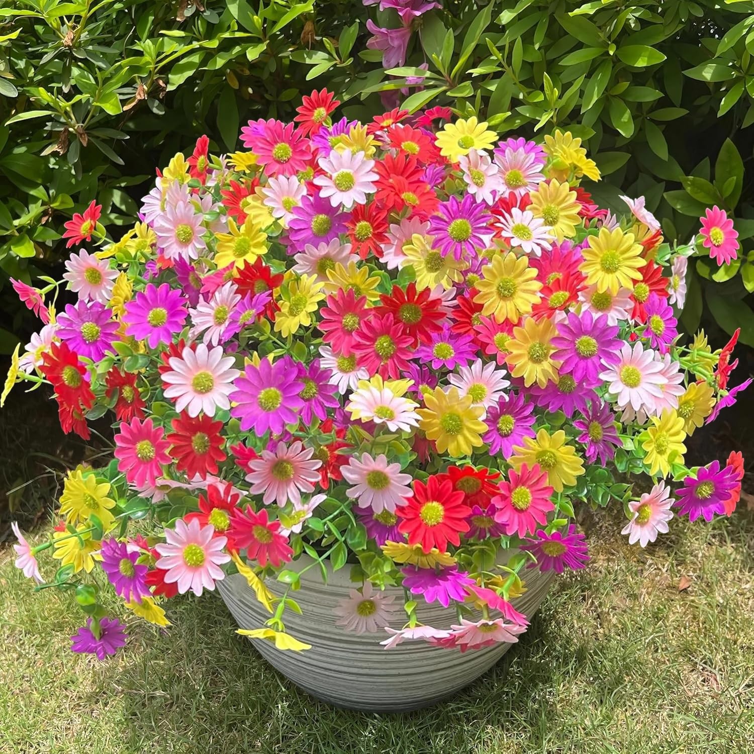 20Pcs Artificial Flowers for Outdoors UV Resistant，No Fade Faux Daisy Flowers…