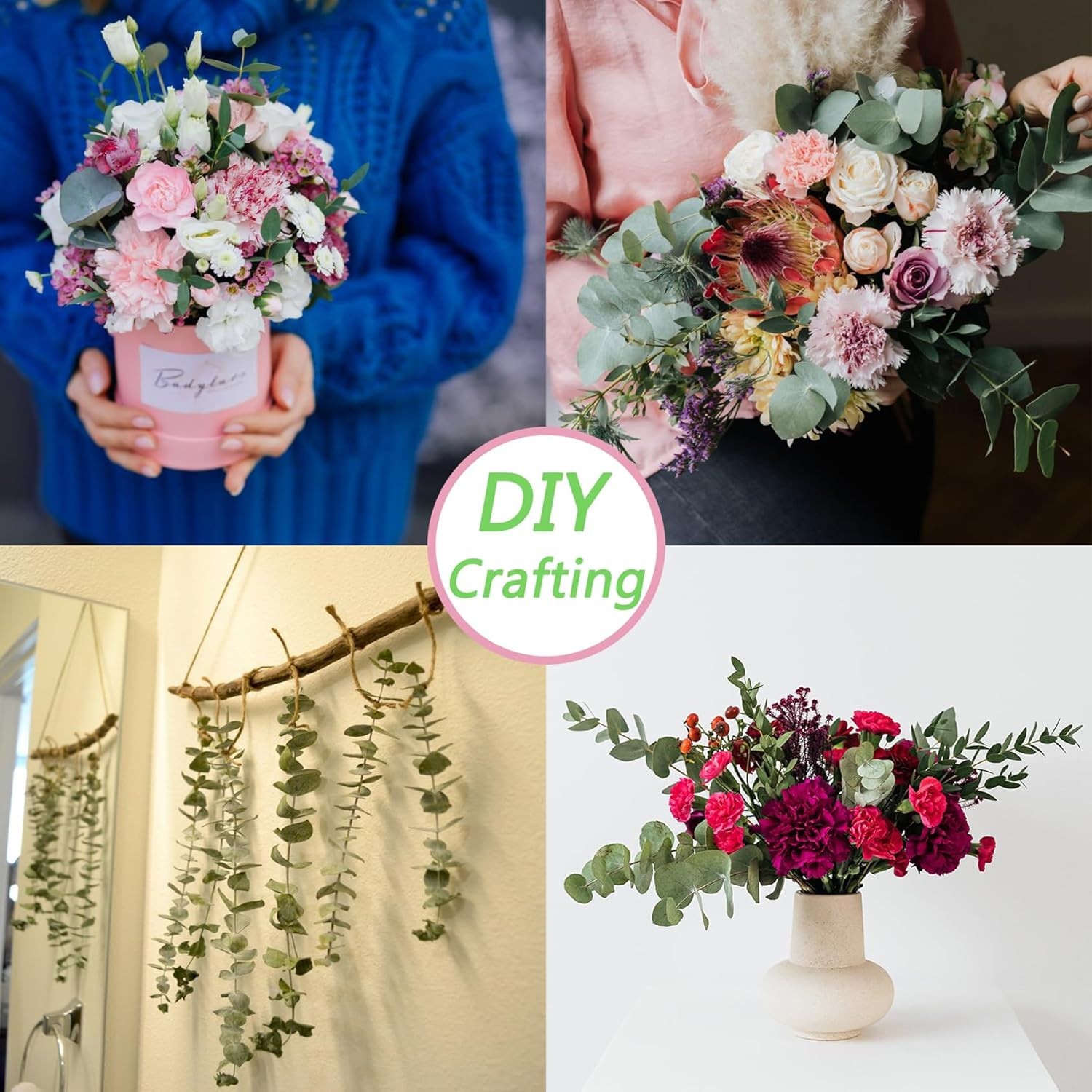 10pcs Dried Eucalyptus Stems 17” Real Natural Shower Wedding Decor