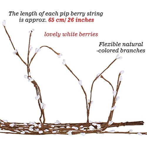 64 Ft 30 Packs Ply Pip Berry Garland For Christmas Winter Indoor Outdoor D WHITE