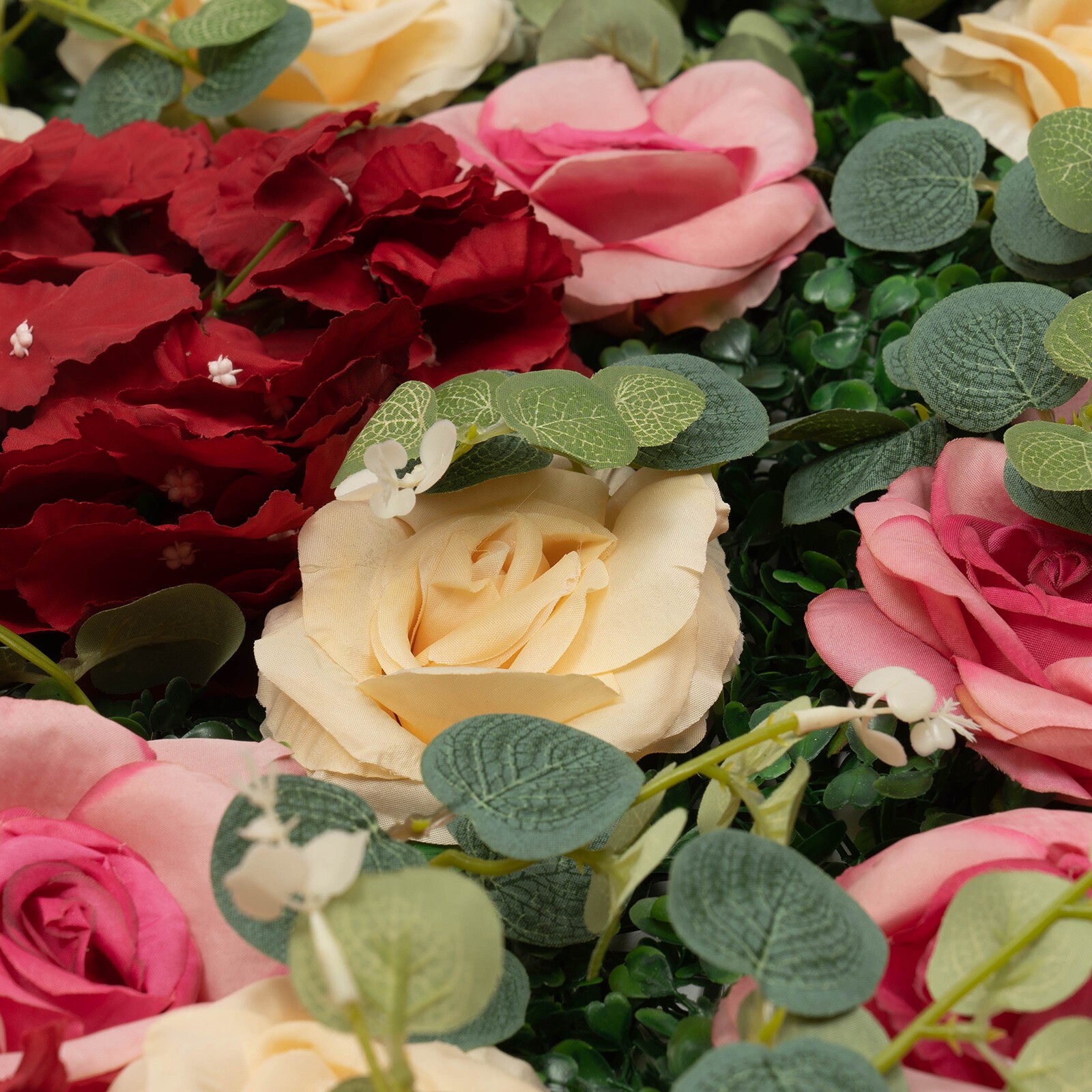 6Pcs Artificial Flower Wall Panel Backdrop Wedding Rose Hydrangea Flower Decor