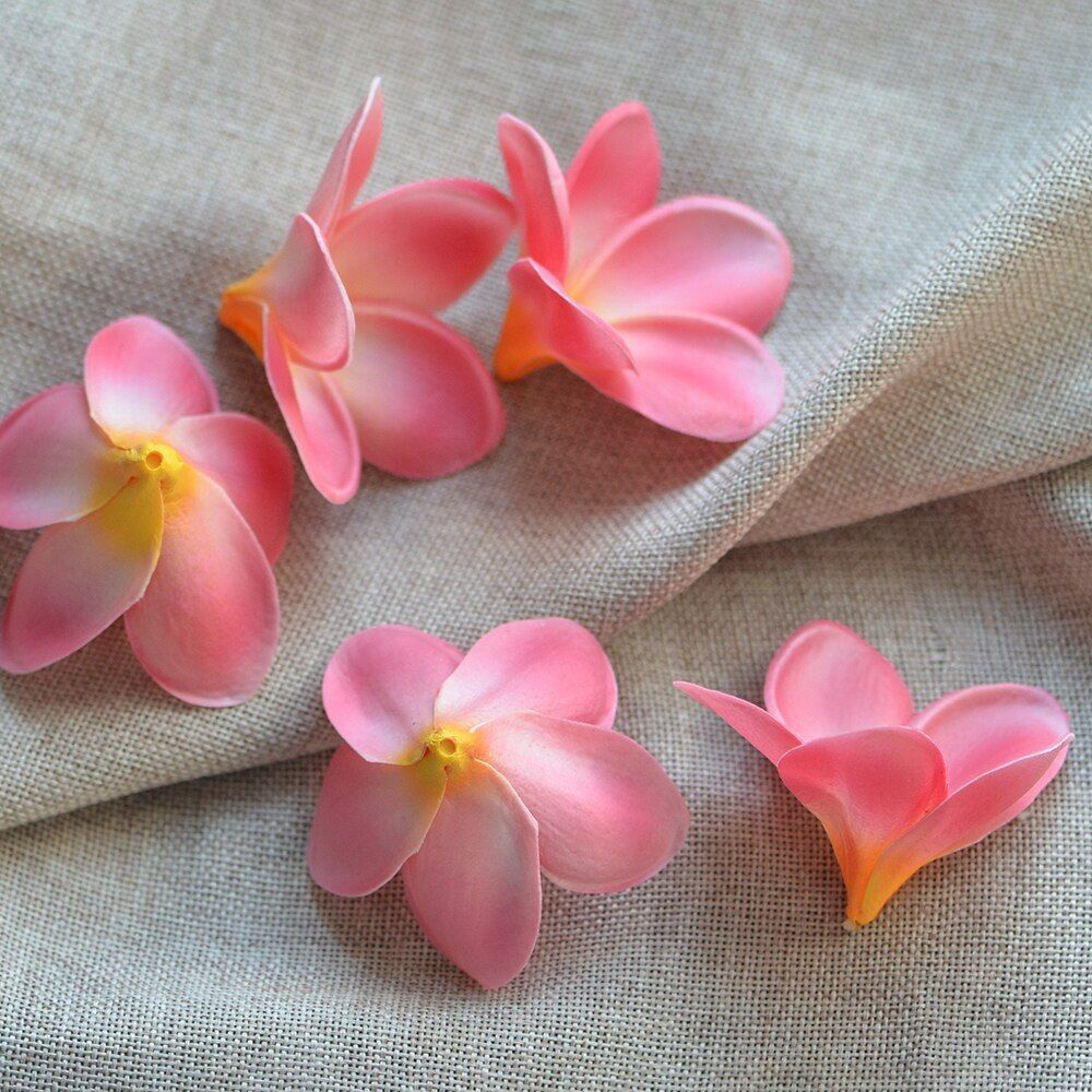 Hawaiian Fake Plumeria Foam Flower Heads Beach Wedding Home Party Decorations 10
