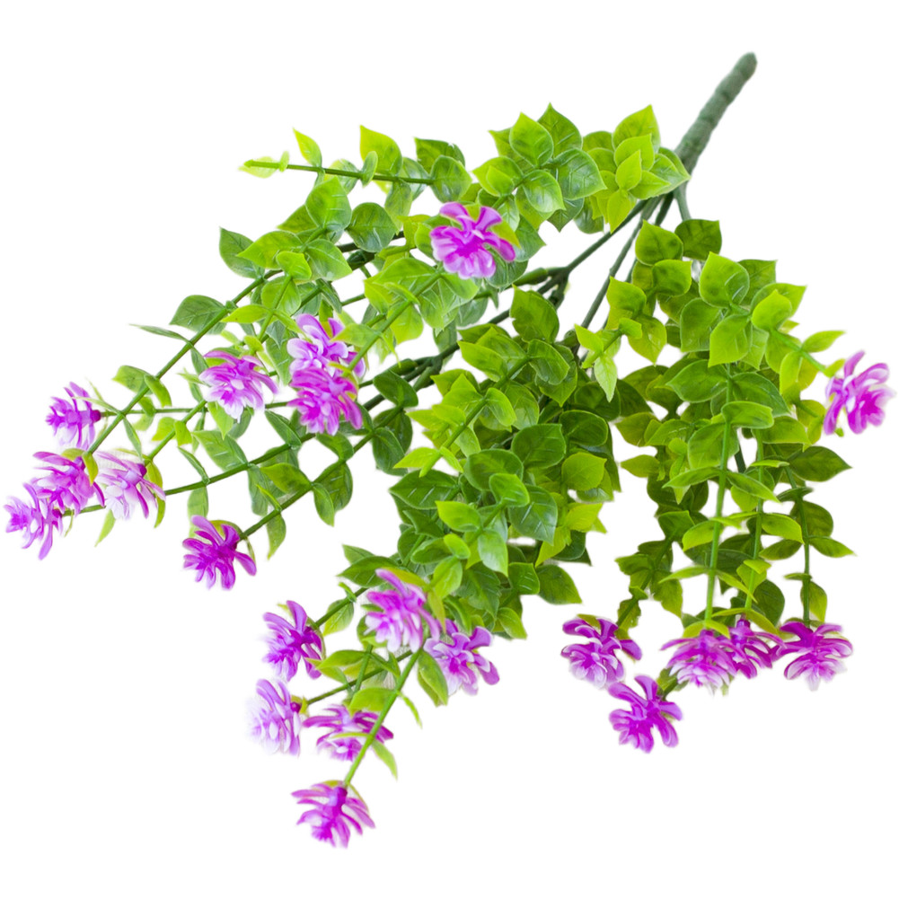 Realistic Artificial Tea Flower with Eucalyptus Leaves 36cm Plastic Plant