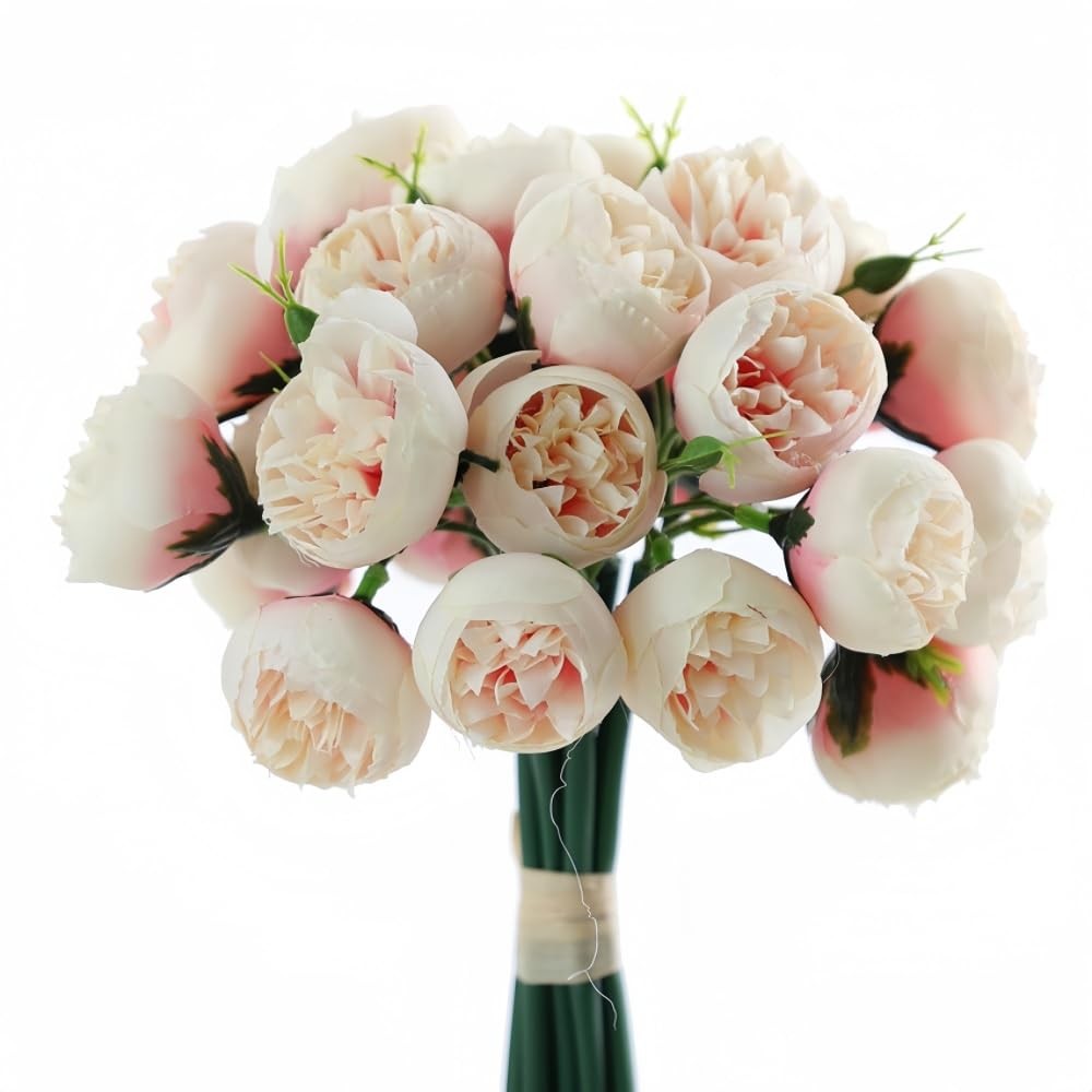 18 Pcs Ranunculus Artificial Flower 11.8″ and 54 Heads Faux Silk Ranunculus F…