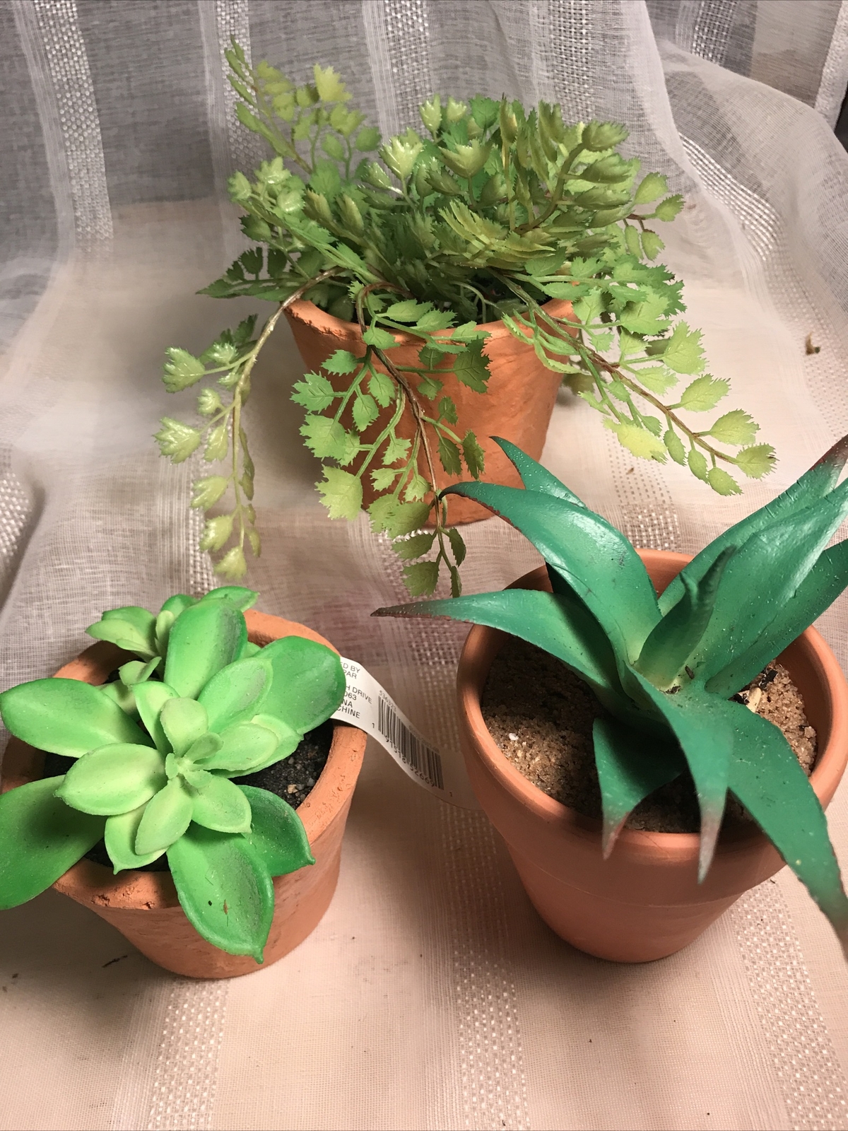 ASHLAND GARDEN Faux Succulent Plants Rustic Pots NWT (3) Floral Decor Home Decor
