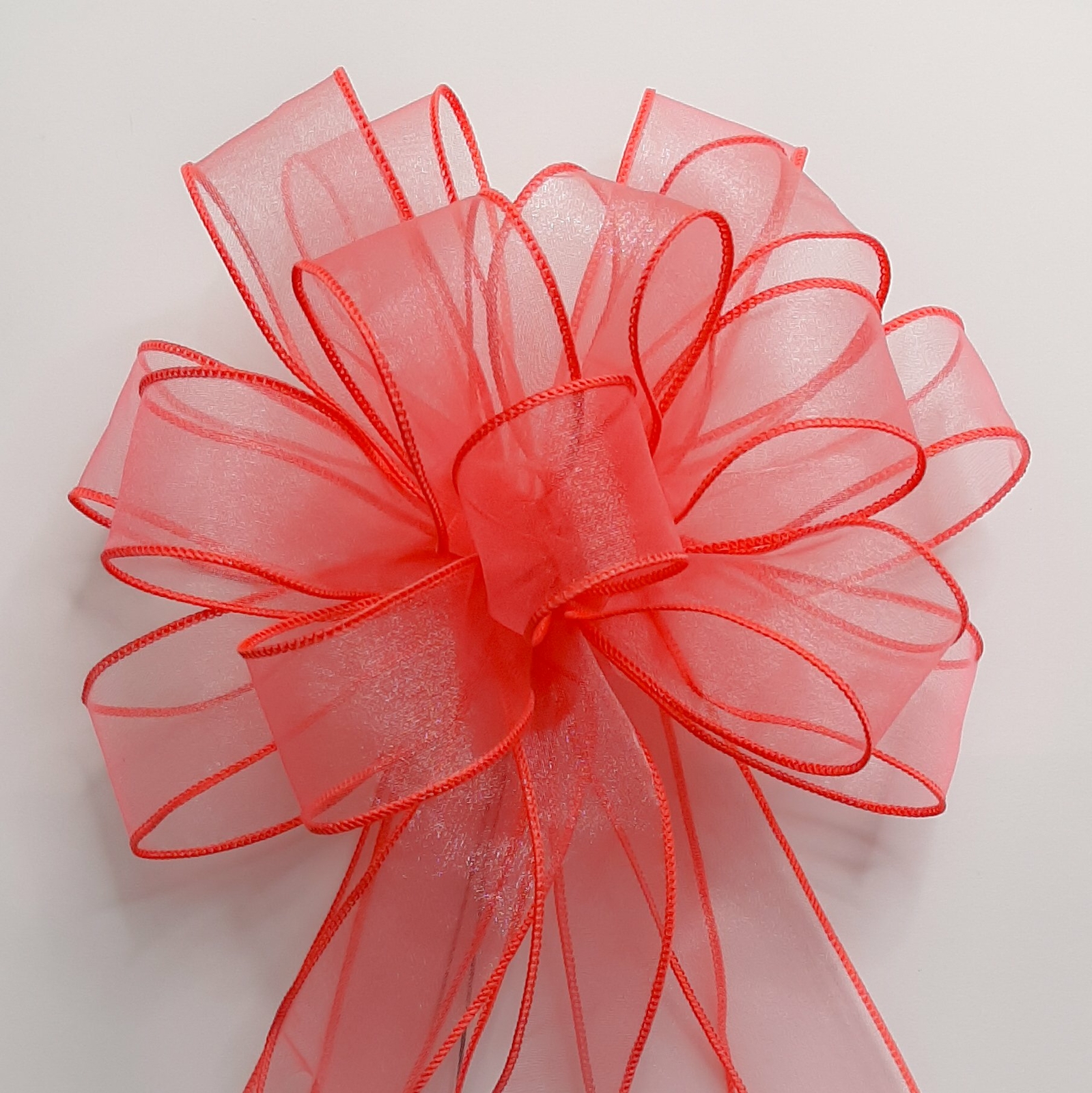 Spring Bow, Chiffon, Sheer, Coral Rose