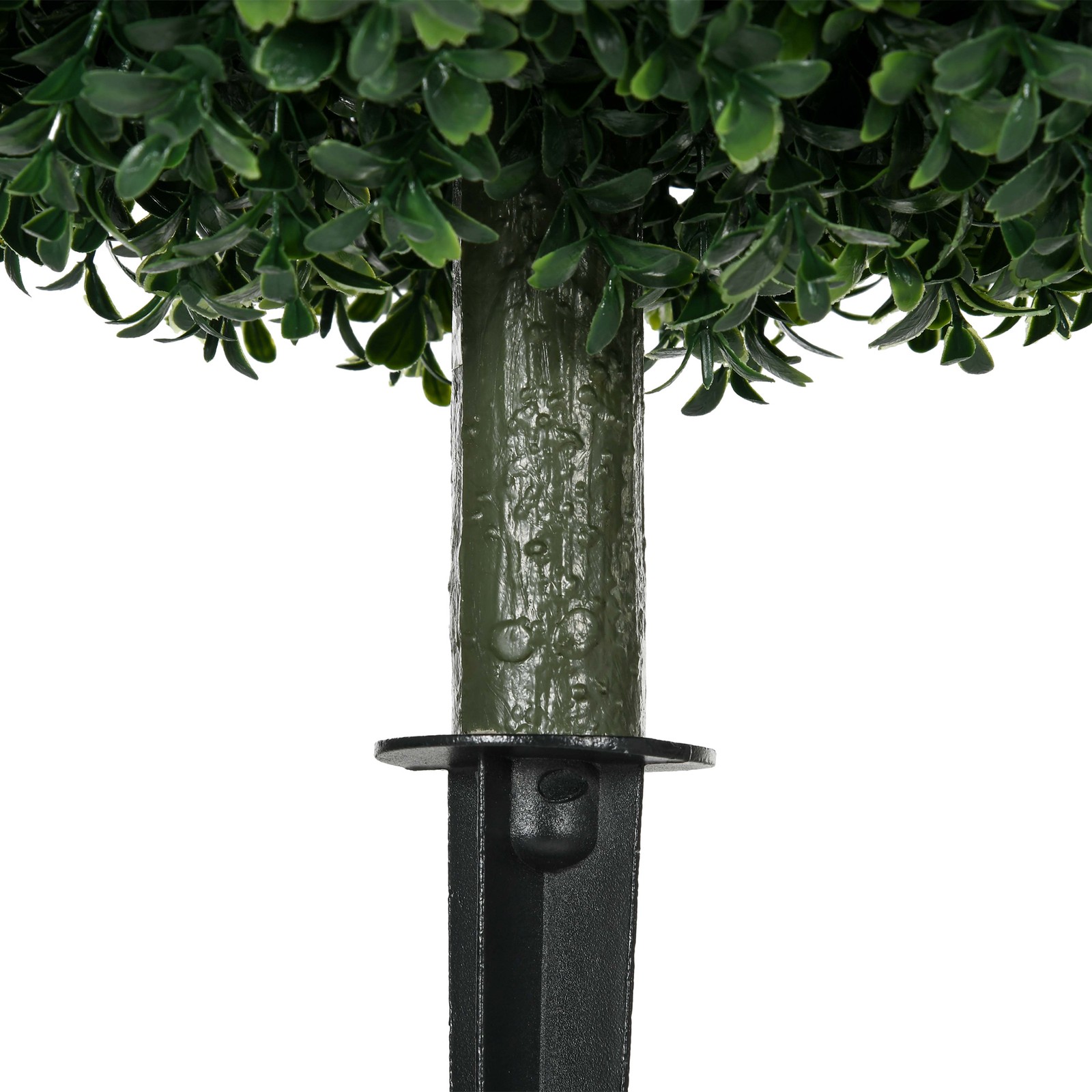 Set of 2 Artificial Boxwood Topiary Trees with Ground Stake Used