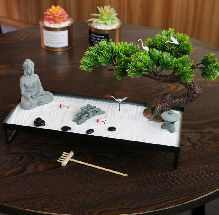 Decoración zen japonesa con jardín de arena y Buda para mesa oficina hogar,Nuevo