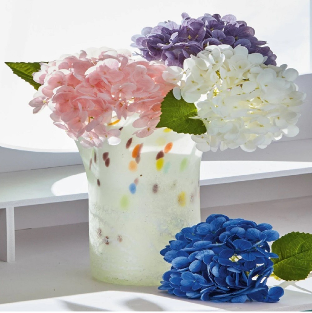 TAG Soft Touch Faux Hydrangea Stem, Blue (G21052)
