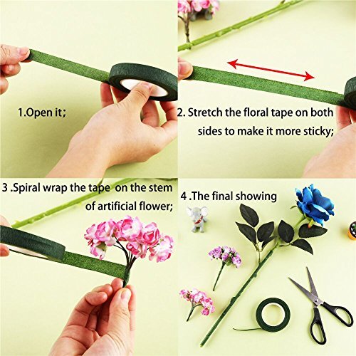 1/2″ Wide Floral Tapes for Bouquet Stem Wrapping and Floral Crafts Dark Green
