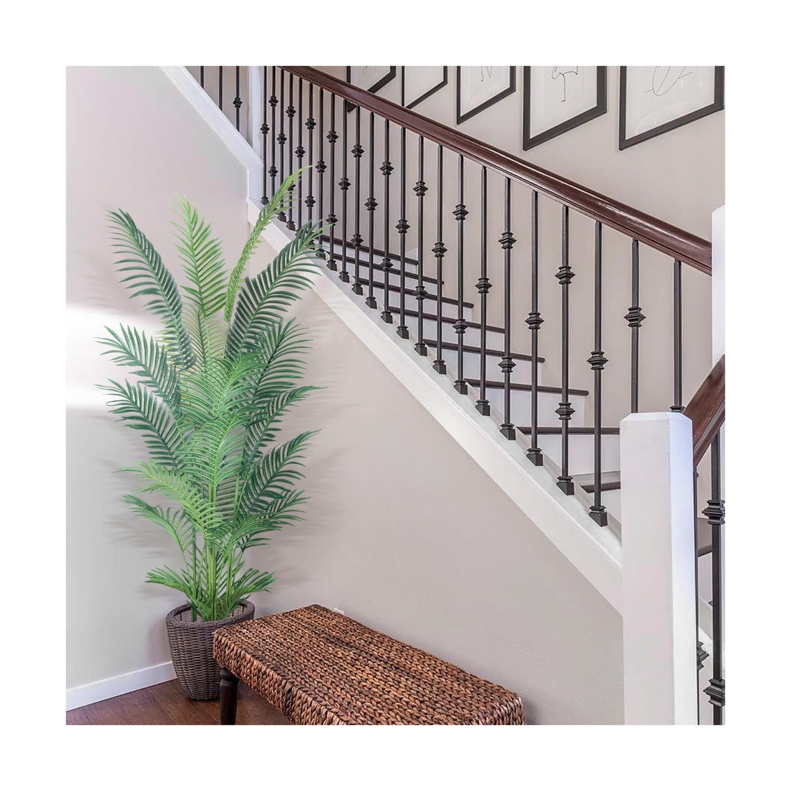 HAIHONG 6FT Artificial Palm Tree,Faux Areca Palm Plant with Real Touch Leaves…